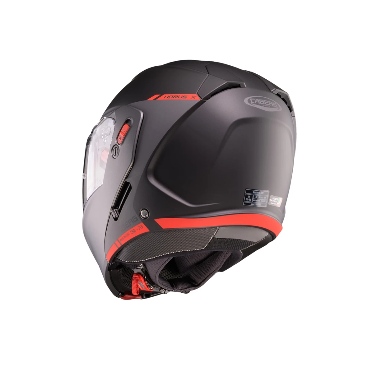 Caberg Horus X Ray Sort Matt/grå/neon Rød Mc Hjelm - - Hjelmer - Mc ...