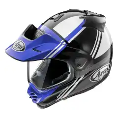 <strong data-end="138" data-start="111">Arai Tour-X5 Cosmic Bl&aring;/Sort/Hvit</strong> er en allsidig adventure MC-hjelm som kan brukes med eller uten visir og skygge, og enkelt tilpasses gate-, ADV- eller offroad-kj&oslash;ring. H&aring;ndlaget i Japan med PB-CLC2-skall, effektiv ventilasjon og h&oslash;y komfort. ECE 22.06-godkjent, med Max Vision Pinlock inkludert.