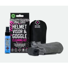 Muc-Off Helmet, Visor &amp; Goggle Cleaning Kit V2 er et kompakt og effektivt rengj&oslash;ringssett for visir, briller og goggles. Fjerner raskt skitt, st&oslash;v og insekter, og etterlater en klar og stripefri overflate.