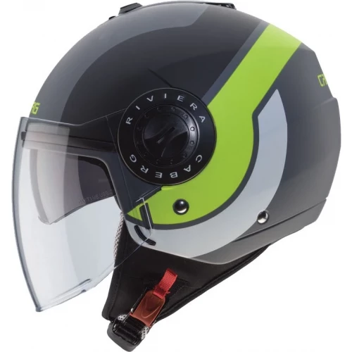 Caberg Riviera Sway Matt Grå/Sort/Gul, MC hjelm, halvhjelm