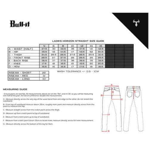 Bull-it Horizon Dame Str Tabell