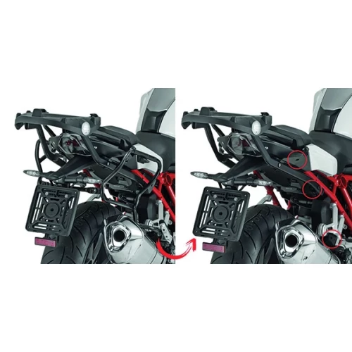 Givi Sideveskefester plxr i stål med hurtigkobling for V35/V37 vesker BMWR1200/1250R/RS
