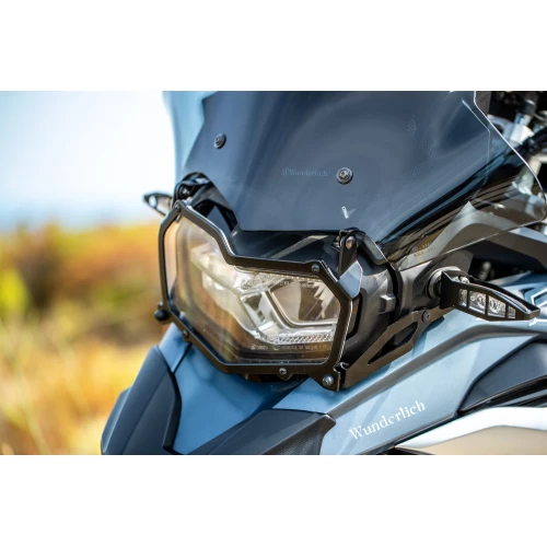 Wunderlich Headlight protector foldable »CLEAR« - With screen reinforcement bracket - black