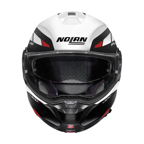 Nolan N100-5P Milestone Hvit/Rød Åpningshjelm