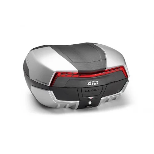 Toppboks V58N Monokey 58 ltr. sort med matt aluminium finish og rÃ¸de reflek