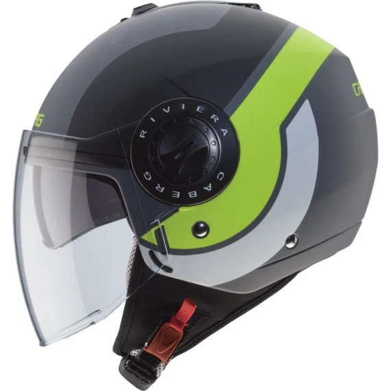 Caberg Riviera Sway Matt Grå/Sort/Gul, MC hjelm, halvhjelm