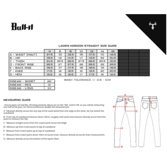 Bull-it Horizon Dame Str Tabell