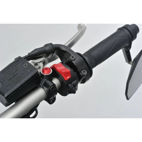 MIRROR THREAD PLUG BOLT - LEFT - M10 x P1,25 - RED