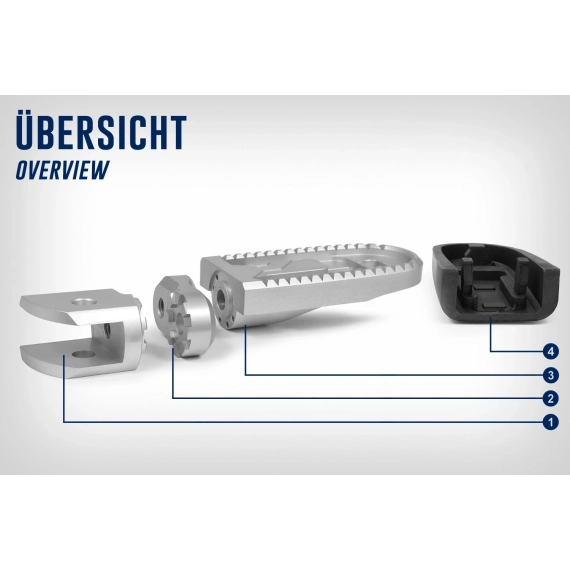 Variable footrest adapter GS 50mm