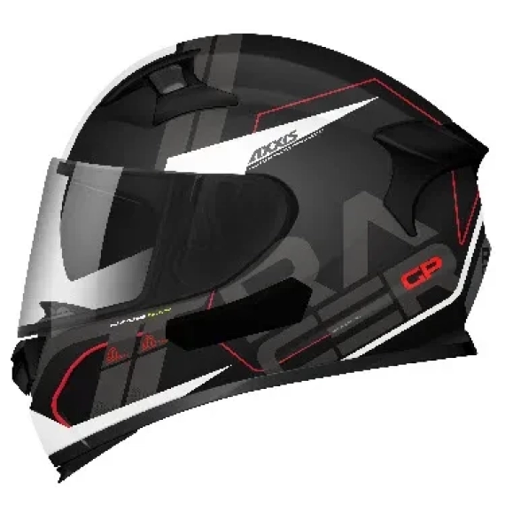 Axxis GP Racer Spike Sort/Hvit MC Hjelm