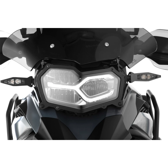Wunderlich Headlight protector foldable »CLEAR« - With screen reinforcement bracket - black