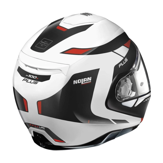 Nolan N100-5P Milestone Hvit/Rød Åpningshjelm