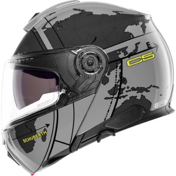 Schuberth C5 Globe Grå Åpnings Hjelm MC