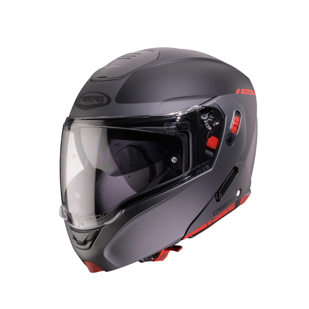 Caberg Horus X Ray Sort Matt/grå/neon Rød Mc Hjelm - - Hjelmer - Mc ...